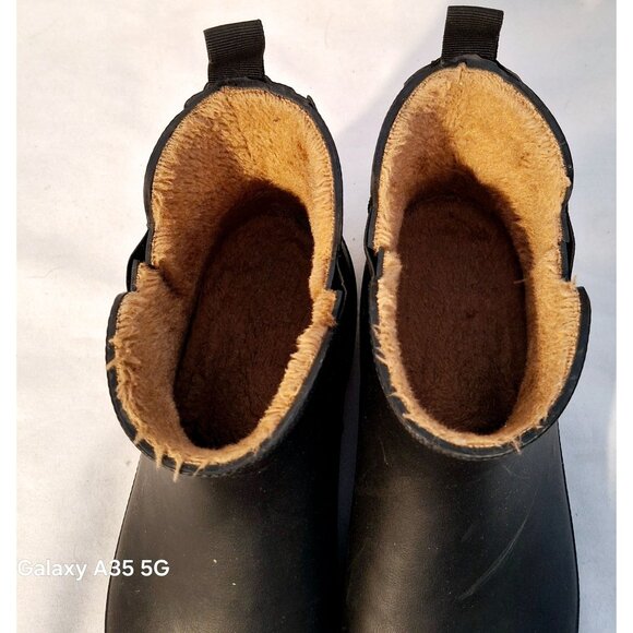 Chooka Womens Black Waterproof Ankle Boots With Faux Fur Lining Size 10 - Picture 3 of 9